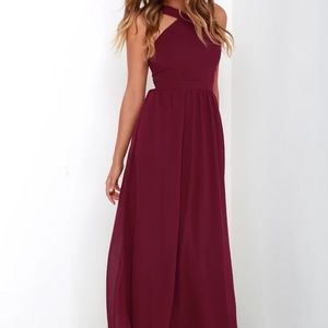 Lulus Air of Romance Burgundy Maxi Dress